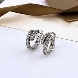 snake earring Classic titanium steel woman earrings with diamond luxurious designer gift gold silver rose inlaid diamonds non fading jewelry