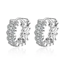 Stud Real 925 Sterling Sier Zircon Earrings for Women Girls Christmas Gift Brincos Arets smycken 5y607 Drop Delivery Dhoys