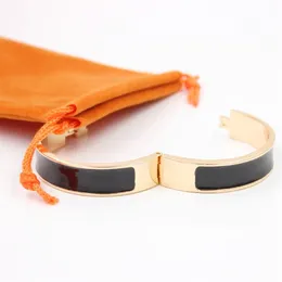 12mm Luxury Cuff Bangles Wristband Enamel Bracelets&Bangles Gold Letter Buckle Zinc Alloy Bracelets For Women334n
