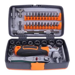 Schroevendraaier Junefor 38 i 1 Skruvmejseluppsättning 180 ° Ratchet Handle Magnetisk skruvmejsel Bit Set Multi Tool EDC Hushållsreparation Handverktygssats