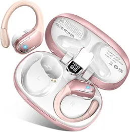 Auriculares inalámbricos con Bluetooth, cascos con cancelación de ruido, pantalla que muestra la potencia, resistentes al agua, de larga duración, para colgar en la oreja, 4B49I