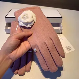 Fem fingrar handskar 2024 Nya designerhandskar läderhandskar damer ull vintermitten för kvinnor officiell replika mot kvalitet europeisk storlek t0p kvalitet gåva aaaa