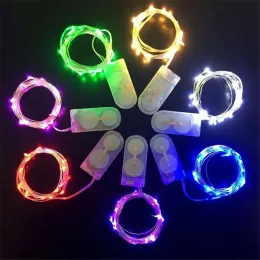 Paski LED Pasek 1-5m 20-100 Fairy Light String Outdoor Garland Christmas Wedding Dekoracja Dekoracja Bateria Srebrna miedź