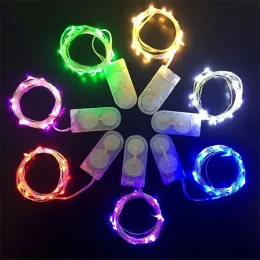 Remsor LED-remsa 1-5m 20-100 Fairy Light String Outdoor Garland Christmas Wedding Party Decoration Batteriet drivs silver koppar