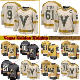 Ustom Vegas'Golden''Knights'Hockey Jerseys 9 Jack Eichel Mark Stone 2024 Winter Classic Jonathan Marchessault Keegan Kolesar William Carrier Logan Thompson