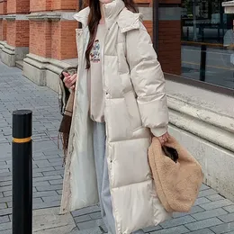 Mulheres para baixo parkas outono inverno feminino zíper botão bolso casaco casual escritório manga longa engrossar quente com capuz 231129