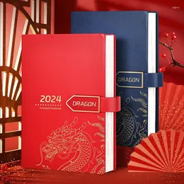 Agenda 2024 planejador de papelaria organizador diário sketchbook calendário caderno e diário a5 diário bloco de notas dragão livro