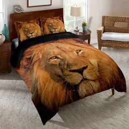 Zestawy pościeli nowoczesne lwa dzikie zwierzę dorosłe dzieci dekoracje sypialni w dół kołdry okładka poduszka 2-3 sztuki