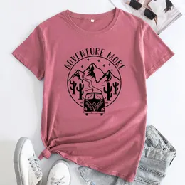 Women's T Shirts Adventure More Cotton T-shirt Vintage Women Outdoor Explore Tee Shirt Top Casual Unisex Camping Vacation Tshirt