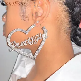 Charm Stonefans Aesthetic Letter Earrings Designer Luxury for Women Fahsion Jewelry Piercing Heart 231129