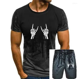Men's Tracksuits Funny T Shirt Men Novelty Women Tshirt Halloween Skeleton Rocker Graphic T-Shirt Cotton Hip Hop Tees Streetwear