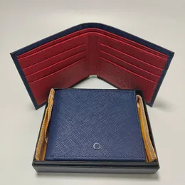 Cartera roja Titular de la tarjeta de crédito Carteras para hombres Bolso de mano de marca Bolsillo de cuero azul Monedero Titular de efectivo corto Bolso cruzado Caja Incluido245F