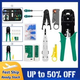 Tang Lan Tester RJ45 Crcmping Pliers Portable Network Tool Tool Tracker Profesional Tracker و Cremper Clamp مع حقيبة
