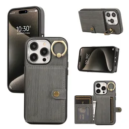 Magnetic Flip Phone Case for iPhone 15 Plus 14 13 12 11 Pro Max Samsung Galaxy S23 Ultra A24 A25 5G A54 A34 A53 Ring Holder Multiple Card Slots Leather Wallet Bracket Shell
