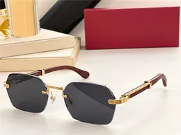 نظارة شمسية مربعة جديدة تصميم الأزياء 0362s إطار عالي الجوية معابد خشبية بسيطة وشهيرة نظارات حماية UV400 في الهواء الطلق