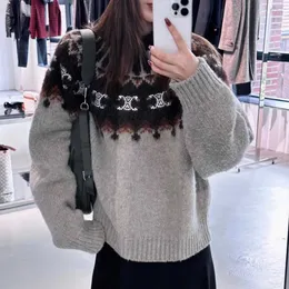 سترات نسائية CE SIJIA TRIUMPHAL ARCH IRON Diamond Autumn and Winter New Lazy Lazy Jacquard Modern Style Sweater Hong Kong