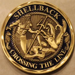 Die Beispielbestellung Shellback Navy Marine Corps Challenge Coin US-Militär-Challenge-Münze Militärische Hobby-Sammlungsmünze239L