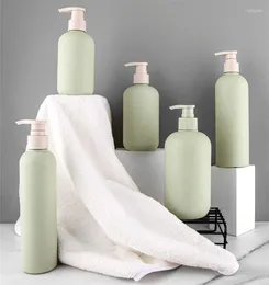 Storage Bottles 200ml/300ml/500ml Filling Avocado Green Empty Plastic Pump Head Multipurpose Shampoo Bottle High-End Cosmetics Durable