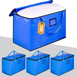 110L ağır hizmet tipi çanta, Battaniyeler, Battaniyeler, Yatak Seyahat Totaları Paketleme Çantaları için Fermuar Dolap Organizatörü ile Büyük Giysiler Çantaları