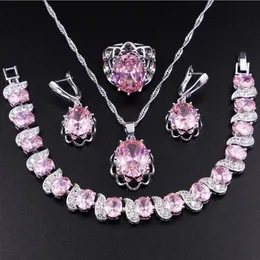 Wedding Drop Delivery 2021 S925 Sterling Sier Bridal Champagne Zircon Jewelry Sets For Women Earringspendantnecklaceringsbracelet 239b