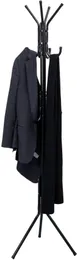 Kappa rack stående metallrock rack hatthängare 12 krok för jacka, handväska, halsduk rack, paraplyträd stativ, svart