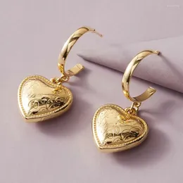 2024 Dangle Earrings Cute Love Heart Drop Earring Gold Color Pendant Mangling Decoration for 여자 친구 파티 선물 펜던트 귀걸이
