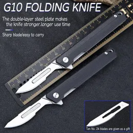 Messen G10 handle folding knife multifunction onebutton quickopening knife outdoor selfdefense knife scalpel carry knife