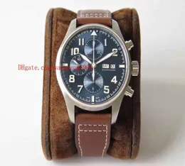 5 cores relógio de primeira classe ZF fábrica 44mm 377709 mostrador preto CAL7750 cronógrafo trabalho aço inoxidável relógio automático masculino watche3038238