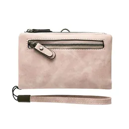 Carteira feminina pequena carteira Bifold, de mulher com zíper, bolso mini bolsa compact272s