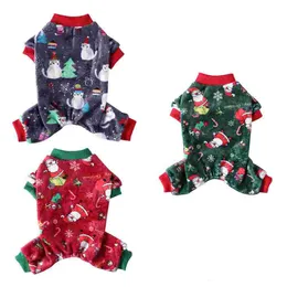 Hundkläder husdjur jul pyjamas korall fleece jumpsuits hund xmas klädkläder dekorativ dräkt levererar cosplay kakedekorationer 231124