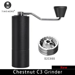 KLINDER TIMEMORE STORE Castnut C3 Manual Coffee Grinder Capacity 25g Handjusterbar stålkärna Burr för kök Skicka rengöringsborste