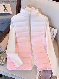 Mäns västar Nya ned bomullsväst kvinnors ljus och tunn med campshoulder Autumn Winter Women Coat Korean Fashion Beautiful Youth Waistcoat Q231129