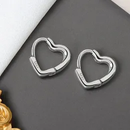 Hoop Earrings 1Pair Hollow Out Simple Plain Face Peach Heart Ear Buckle Personality Cartilage Ring