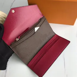 Portefeuille Sarah Wallet Women Classic Envelope-Style Long Wallet Purse Credit Creds Cresd Card with Gift Box M60708272Q