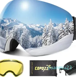 Skibrille, rahmenlos, Antibeschlag, Nachtlinse, Box-Set, Schutz, Snowboard, rutschfester Riemen, Schnee für Männer und Frauen