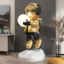 Oggetti decorativi Figurine Decorazioni per la casa moderne 80 cm Statua dell'astronauta FRP Artigianato Creativo Corridoio Luce Interni Grande pavimento Decor250P