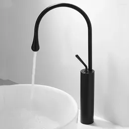 バスルームシンクの蛇口TianviewとCold Wash Basin Brass Faucet Washbasin Black Rotating Water Drop