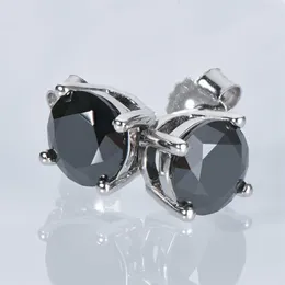 Stud IOGOU Orecchini a bottone neri per uomo Donna D Colore 6 5mm Orecchini con diamanti solitari Solidi gioielli in argento sterling 925 230208228p