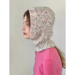 Schals Mode Frauen Halstuch Winter Beanie Hut Kaschmir Weibliche Gestrickte Kapuzenschal Balaclava Für Winddichte Warme Wollmütze