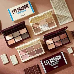 NOVO Paleta de sombras de chocolate 6 sombras nuas sedosas à prova d'água fáceis de usar paleta de maquiagem brilhante fosca coloris