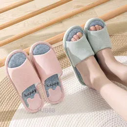 SPZA Home Shoes New Four Seasons Cloth Art Cotton Linen Slippers Female Lovers Indoor Moon Moon Japanese Solid