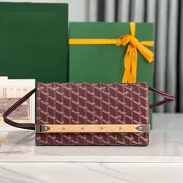 Modedesigner Brieftasche 11 verfügbare Farben Clutch Spiegel Qualität kleiner Gurtbeutel Echte Leder -Kofferraumelemente wie seine Holzstange mit voller Packung