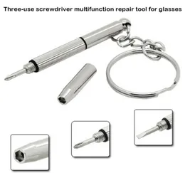 Creative Multi Function Hand Tools 3in1 Mini Screwdriver Keychain Metal Tiny Tool Set Repair Glasses Sunglasses Watch Screwdrive4327232