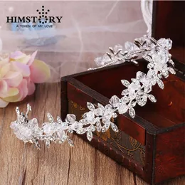 HIMSTORY joias de cabelo de casamento feitas à mão cristal transparente casamento faixa de cabelo noiva acessórios para cabelo 231128