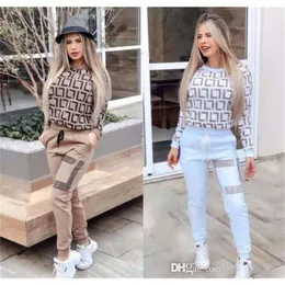 Designer Tracksuit Mulheres Sportswear Duas Peças Set Moletons e Calças Outfits Jogging Define Suor Sweatsuits Trouse Training Wear Sportswear Terno