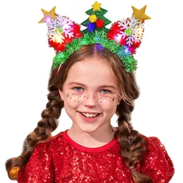 Рождественская повязка на голову Nicote с подсветкой, зеленая светодиодная рождественская обруч для волос, светящаяся повязка для волос на фестивале и вечеринке для женщин и девочек
