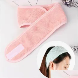 Hair Accessories Hair Accessories Cosmetic Wrap Tiara Turban Face Wash Adjustable Yoga Women Facial Toweling Bath Hairband Makeup Head Dhnfn