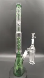 12 Inches Green Hookah Glass Bong Dabber Rig Recycler Pipes Water Bongs Smoke Pipe Set4356001