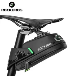 Packtaschen Taschen ROCKBROS Radfahren Regenfeste Fahrradtasche Stoßfeste Fahrradsatteltasche Shanghai Fahrrad Hintere Sattelstütze Packtaschen MTB Fahrradzubehör 231129