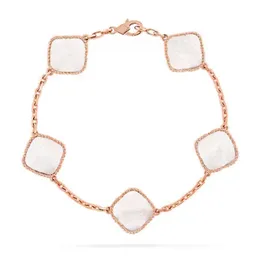 Tennisarmband, vierblättriges Kleeblatt, Designer-Armbänder für Damen, Designer-Schmuck mit rosévergoldetem, versilbertem Titan-Achat, Luxus-Schmuck von höchster Qualität im Großhandel